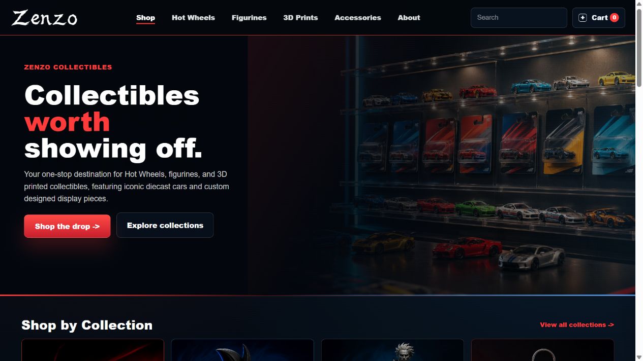 ZENZO website homepage